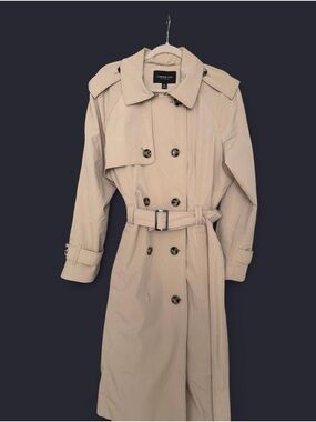 SOLD London Fog Beige Trench Coat Double-Breasted Belted